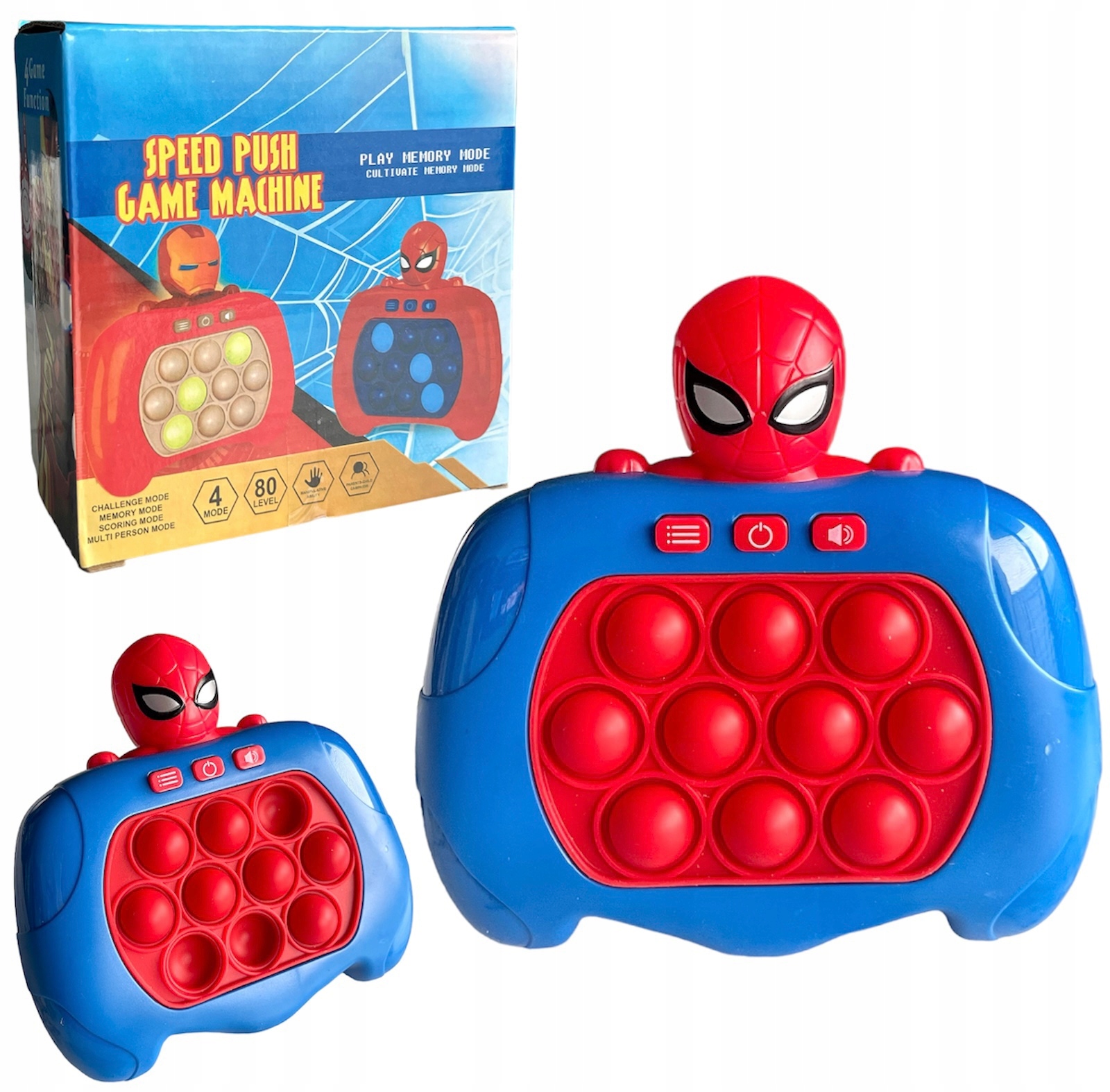 POP IT GRA ZRĘCZNOŚCIOWA ANTYSTRESOWA ELEKTRONICZNA SPIDERMAN