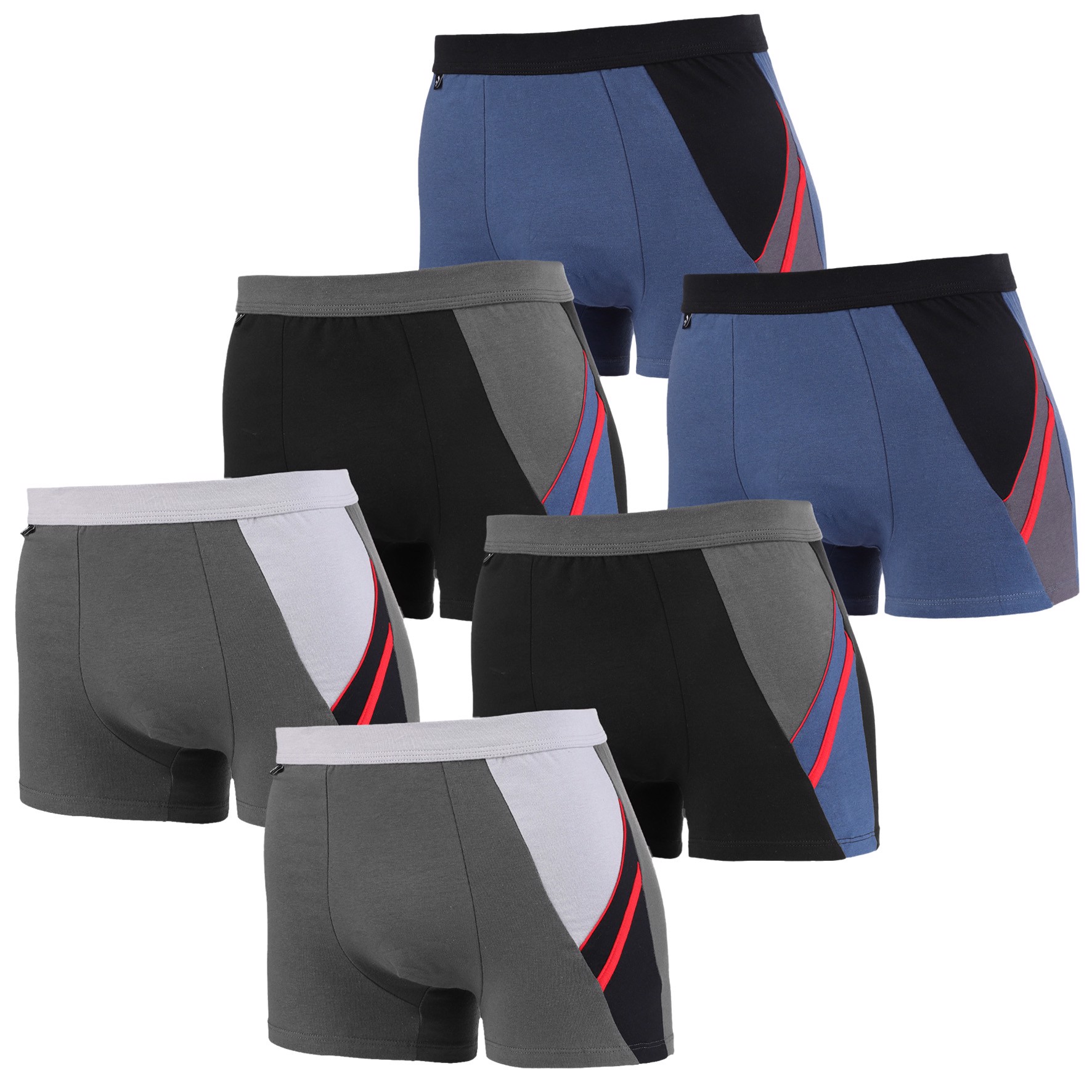 6 x Moraj Boxerky Pánské bavlněné šortky s klasickými přiléhavými vzory 4XL