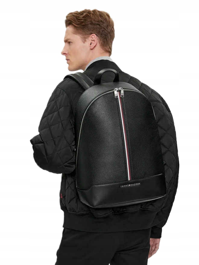 Nový Batoh Tommy Hilfiger Th Kůže Elegantní Pro Notebook A4