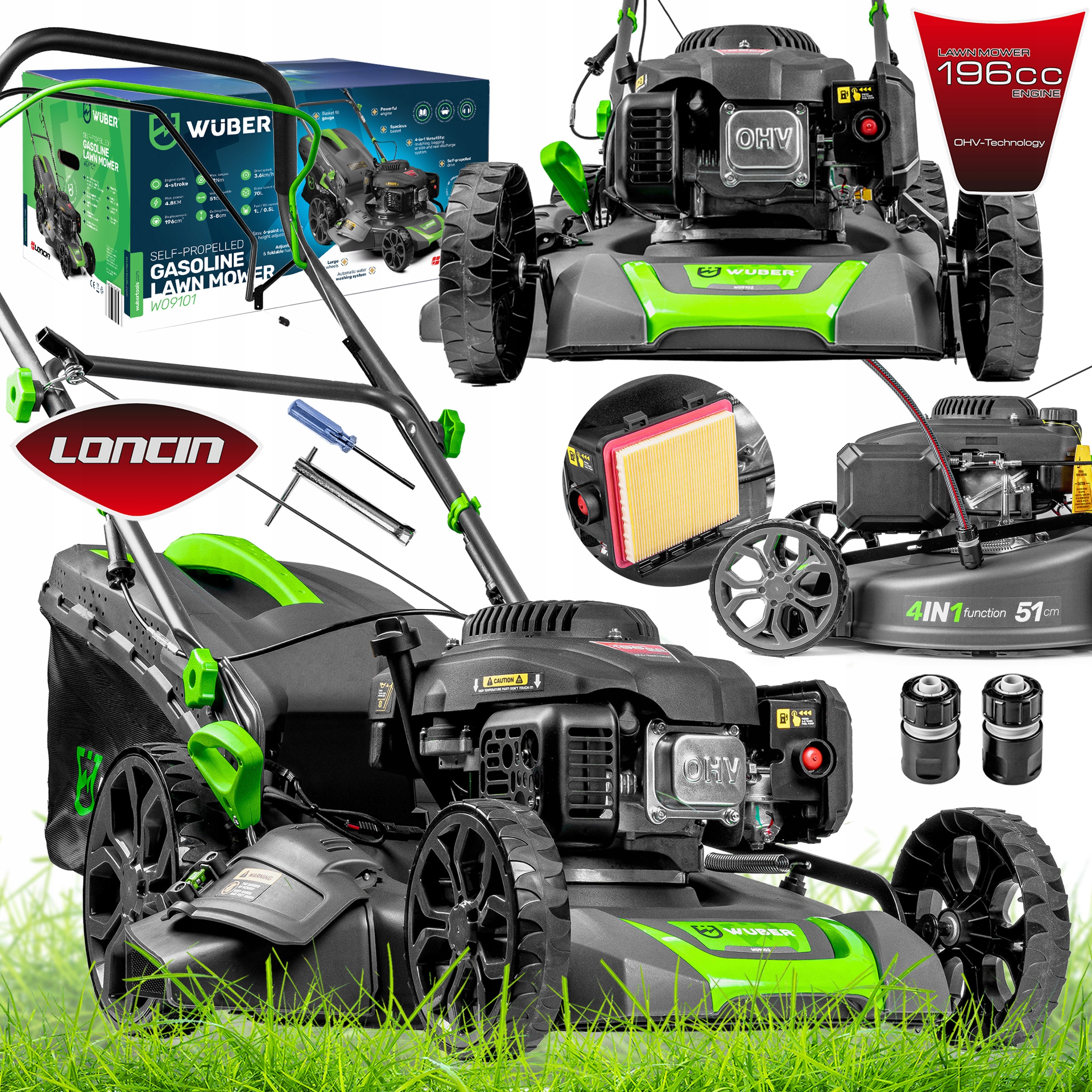 Kosiarka Spalinowa Z Napędem Silnik Loncin Mocna Kosiarka Do Trawy Napęd