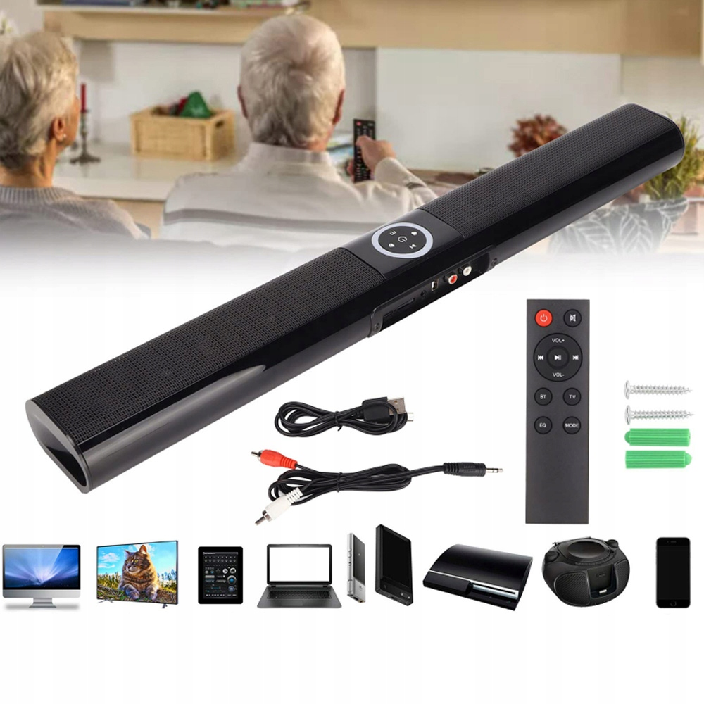 Mocny Soundbar Bluetooth 5.0 Tws do telewizora, kina domowego, subwoofera