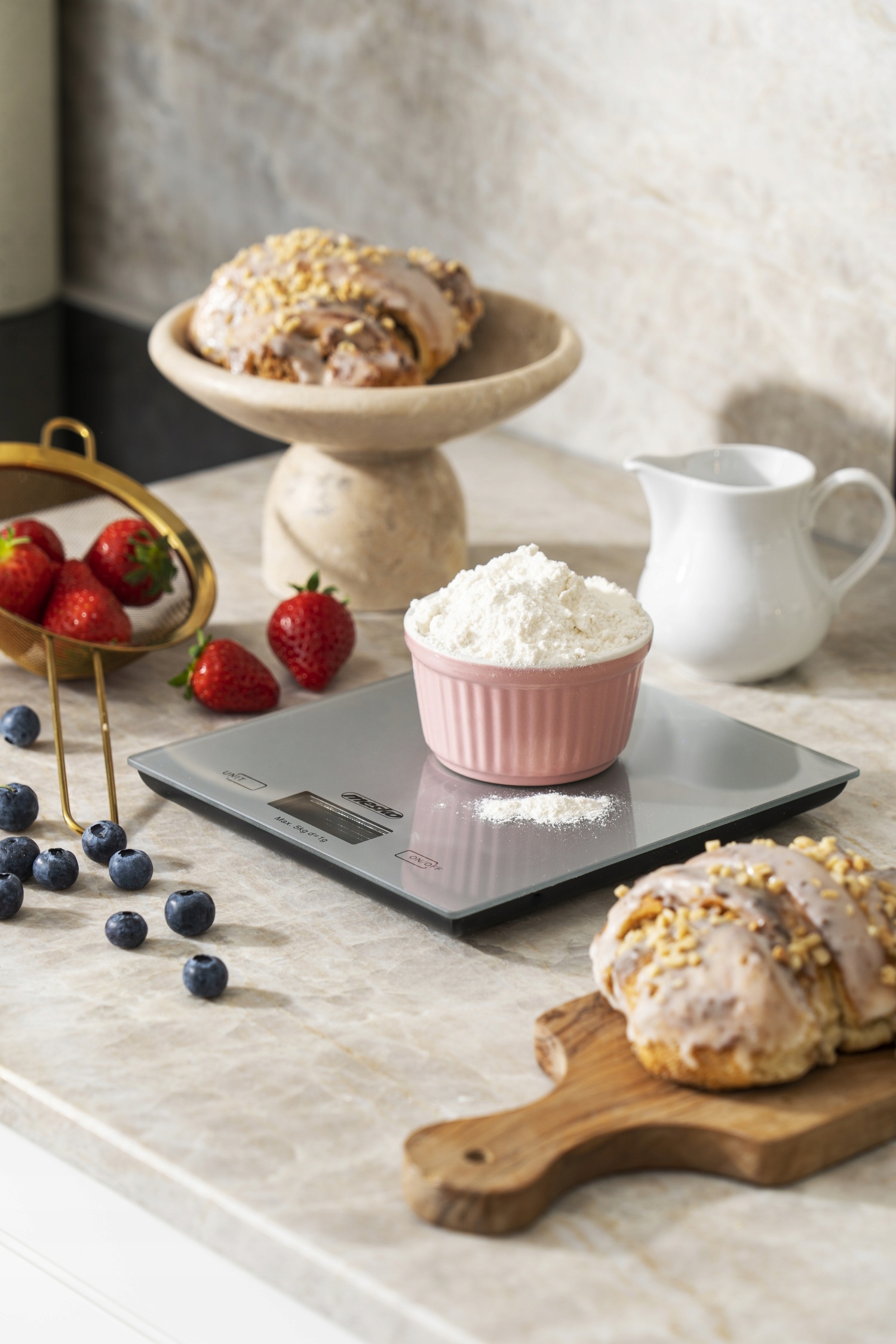 Waga Kuchenna MS 3145 5kg/1g Wyświetlacz LCD Szklana Platforma