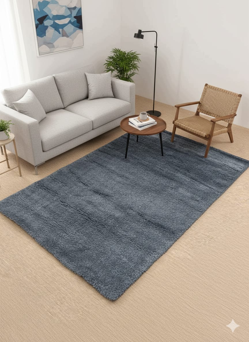 Koberec modrý 160 x 230 cm – měkký, elegantní