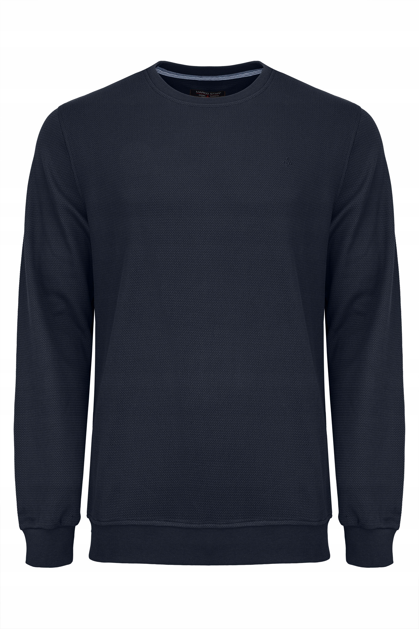 Pánská Mikina Tmavě Modrá Basic Klasické Stahovací Pásky 100% Bavlna Svetr: XL