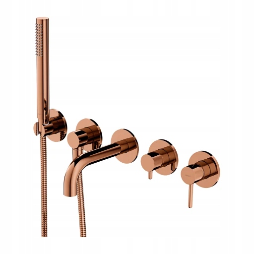 5-otvorová podomietková vaňová batéria, medený lesk