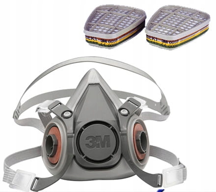 Maska lakiernicza 3M 6300 półmaska z filtrami 3M 6059, 2 szt.