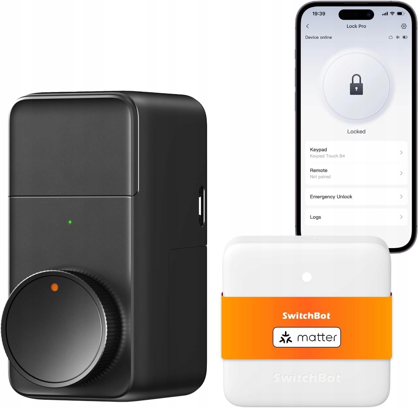 Inteligentní dveřní zámek SwitchBot Lock Pro Hub Mini Matter HomeKit