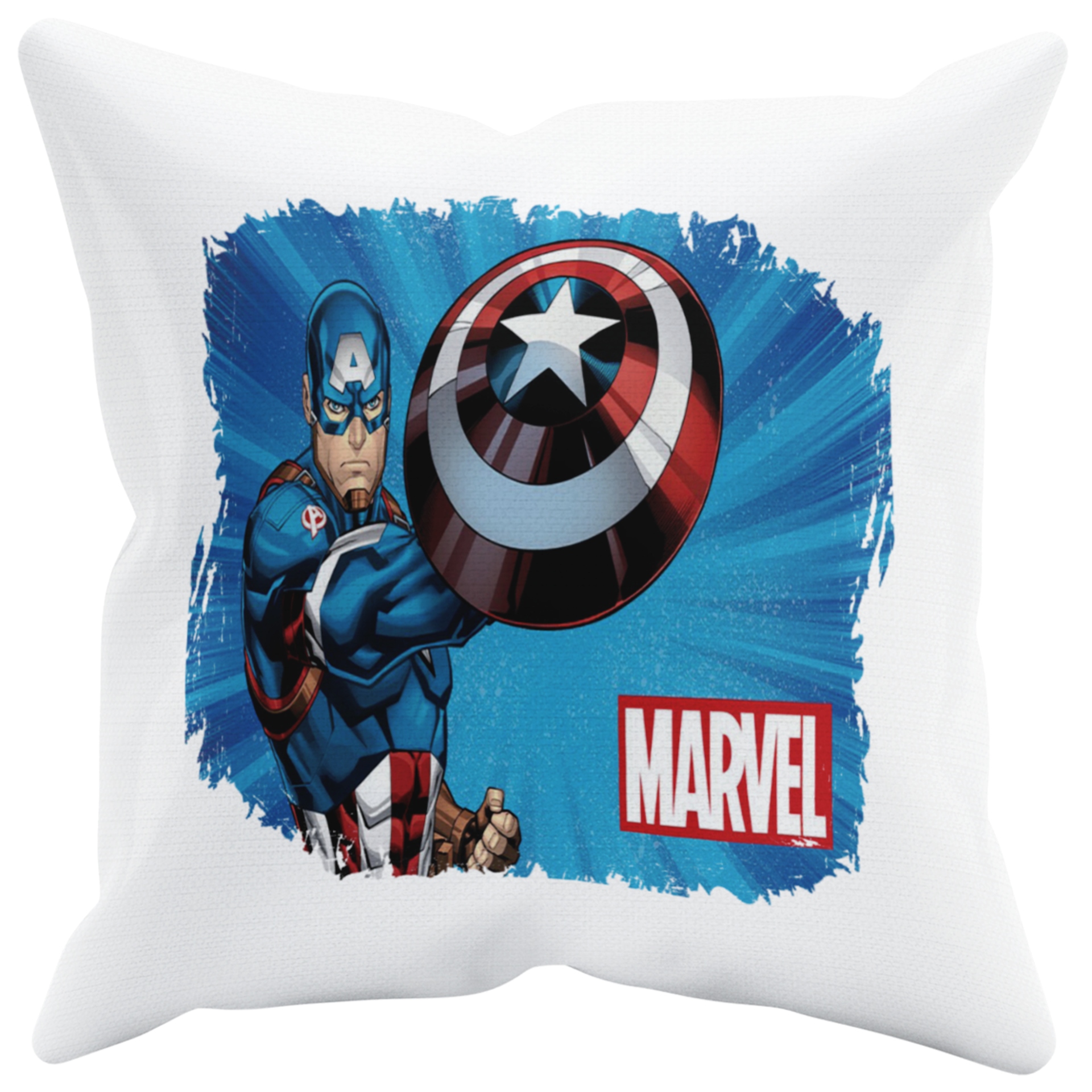 POSZEWKA NA PODUSZKĘ JAŚKA DO PRZEDSZKOLA KAPITAN AMERYKA + IMIĘ GRATIS Kolor dominujący biel