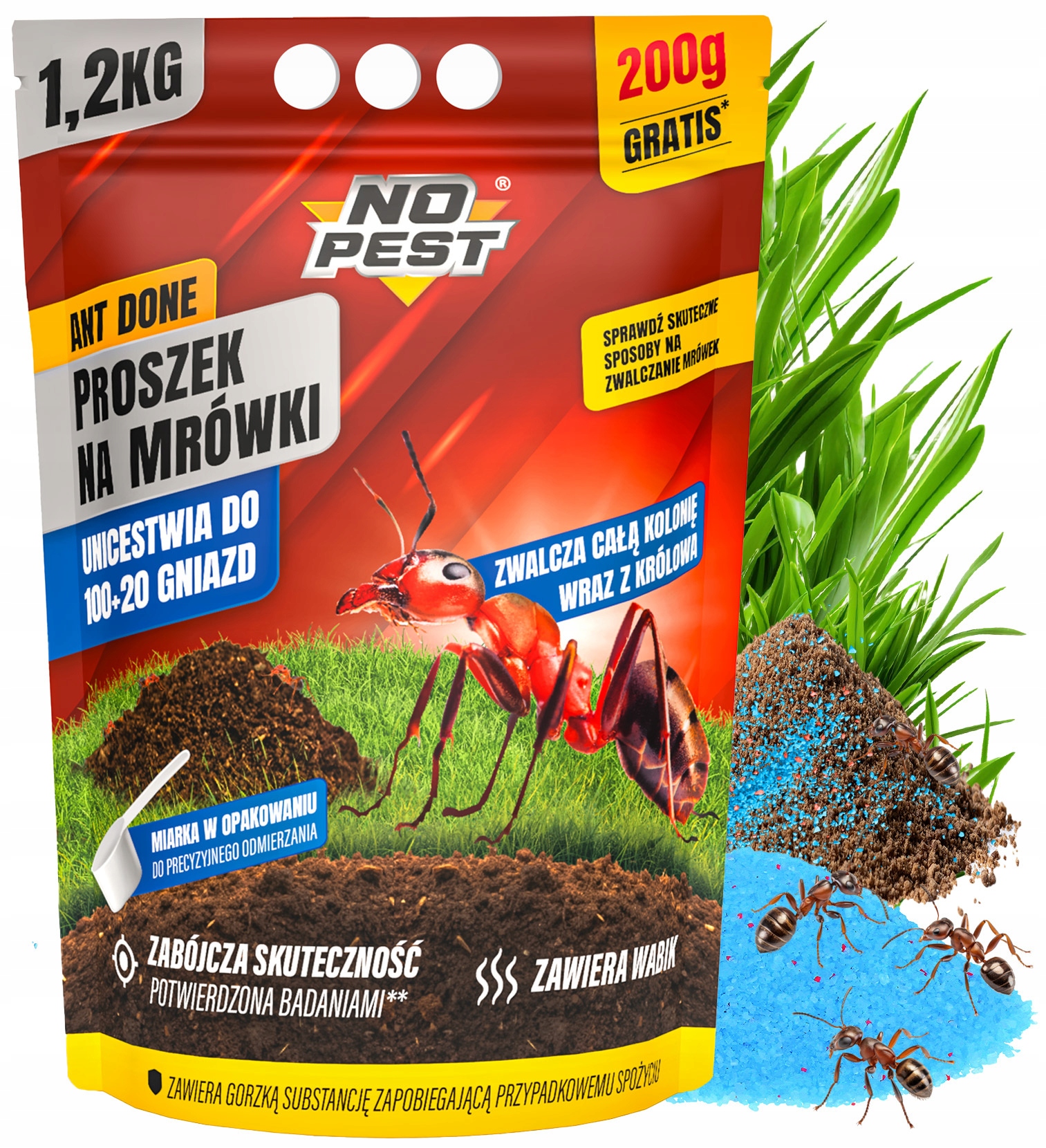 Proszek Środek Preparat Trutka Na Mrówki No Pest 1,2KG Likwiduje Gniazda
