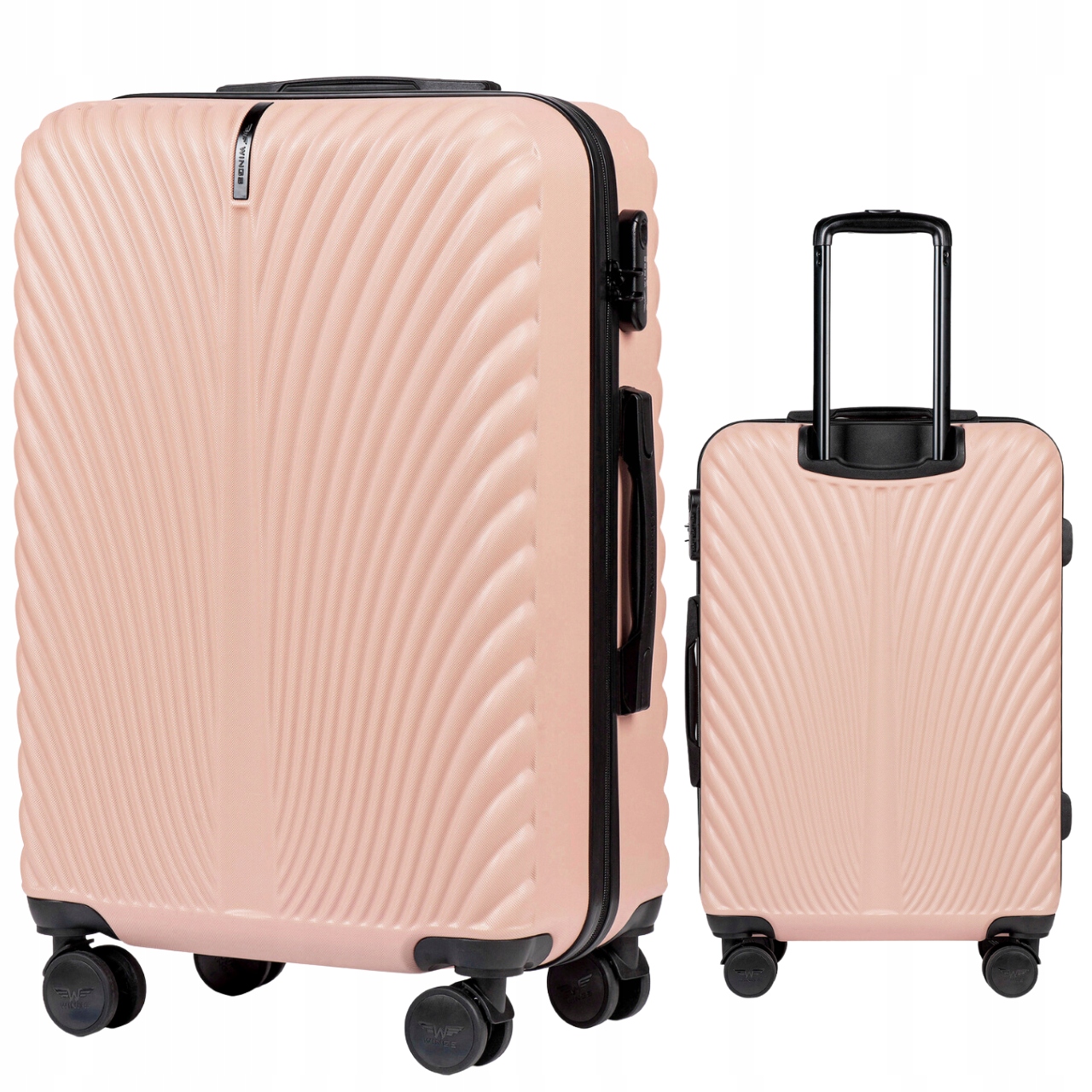 Cestovní kufr střední Wings Růžový Abs 4 kolečka, kódový zámek