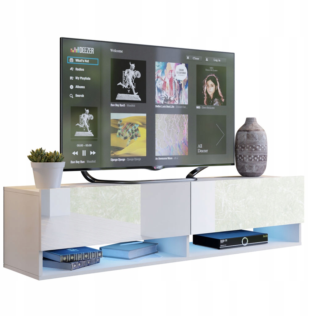 

Biała Szafka Rtv Szafka pod Tv połysk Quad 175cm