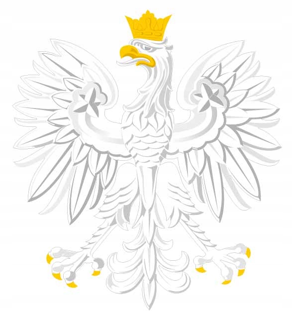NAKLEJKA ORZEŁ GODŁO po obrysie 2 szt.