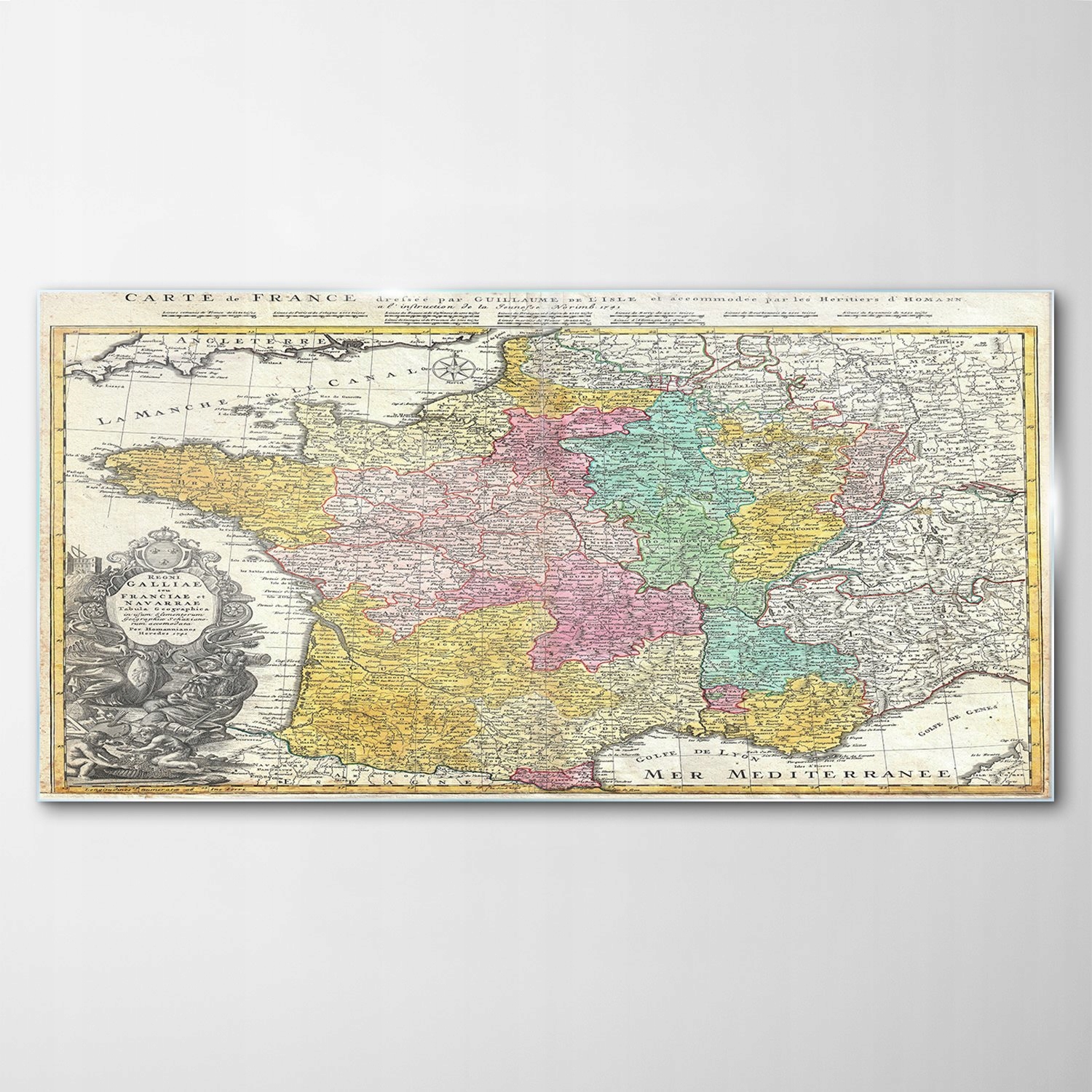 Obraz na skle Dekor Mapa Francúzsko Vintage 120x60