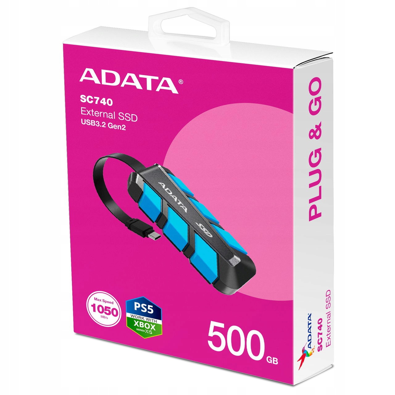 Adata SC740/500GB Ssd Externí/Modrá/5R