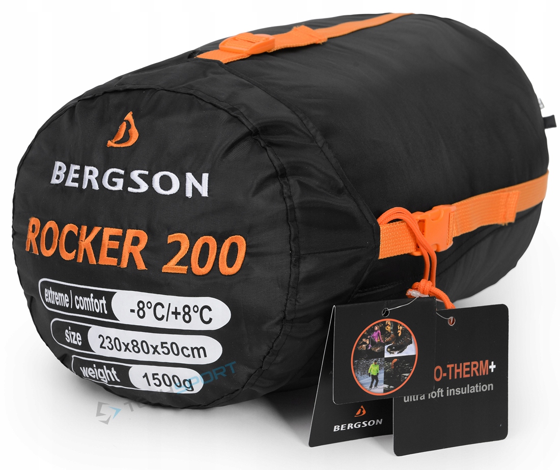 WYGODNY ŚPIWÓR MUMIA BERGSON ROCKER 200 do -8st Marka Bergson