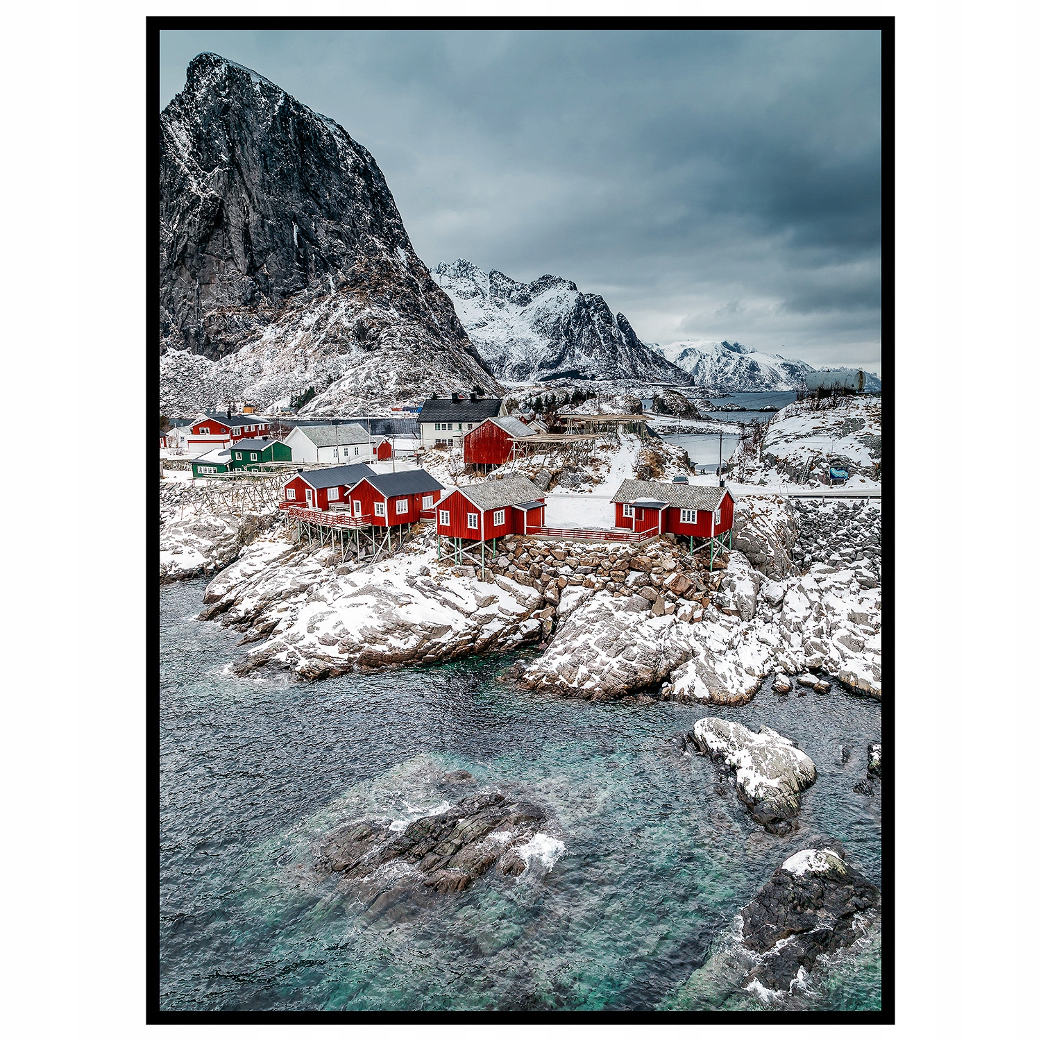 

Plakat 50x70 Norwegia krajobraz widok góry śnieg