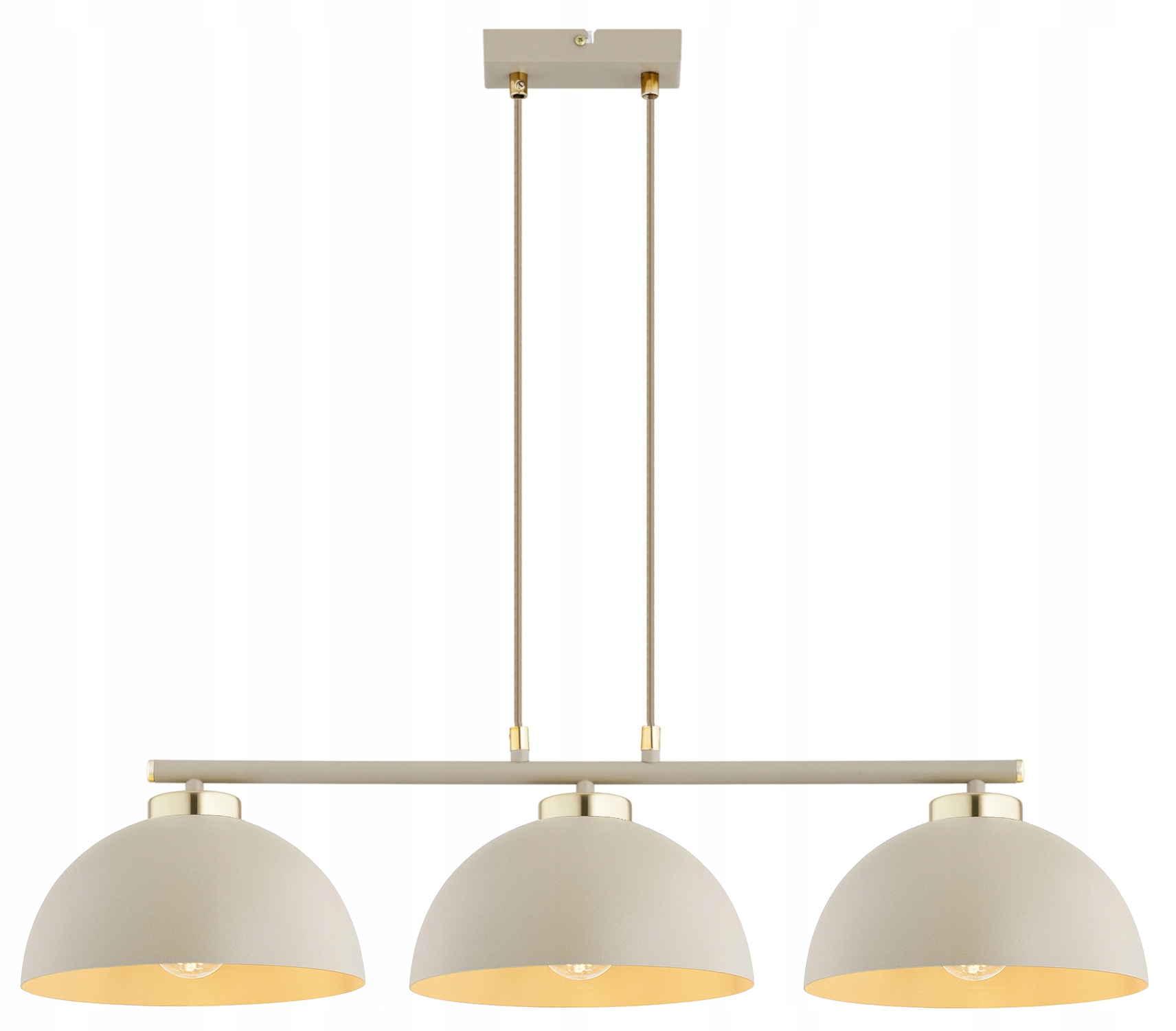 Lampa Wisząca Zwis Plafon Żyrandol Półkula Ecru Beżowa Kaszmir Moon Led