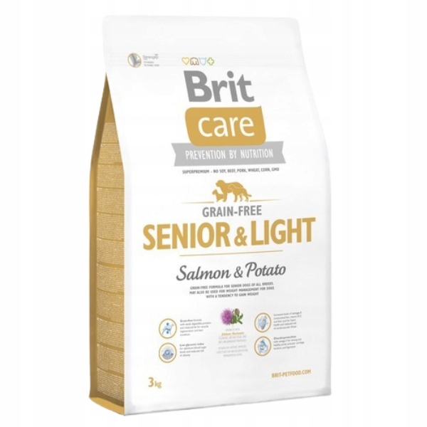 Brit Care Senior/Light 3 kg – losos a chladničky