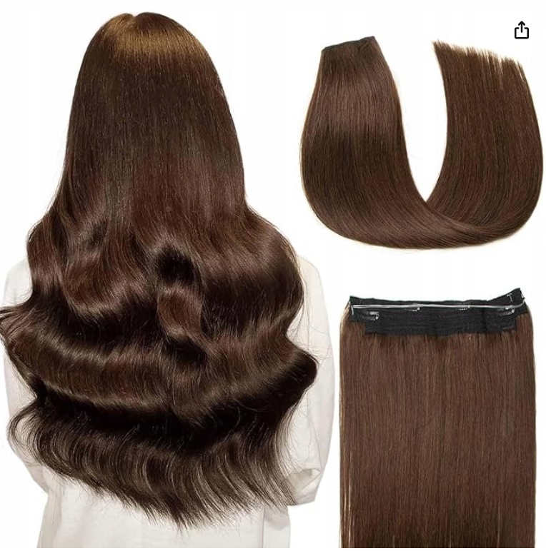Agmity Vlasy Příchytky Clip-in Drát pro prodlužování vlasů rovný vlasec 47 cm