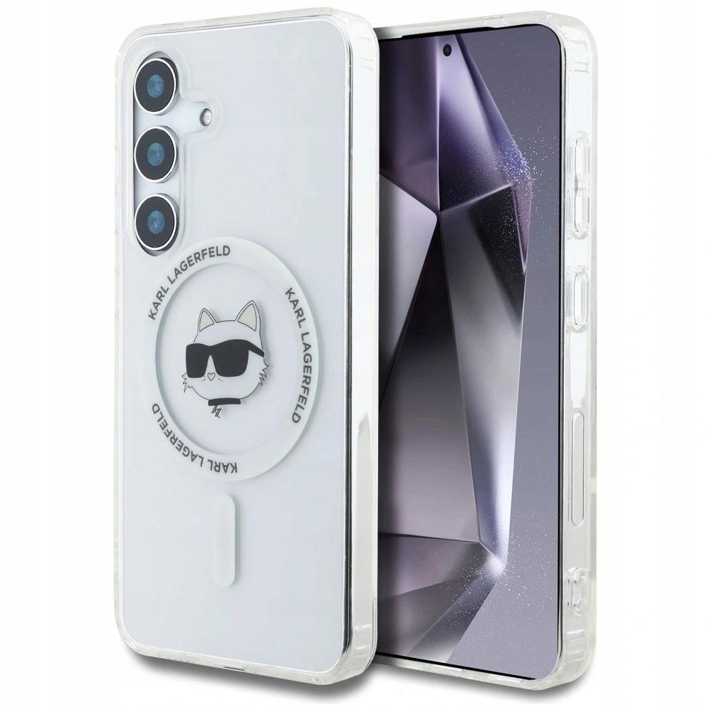 Pouzdro Karl Lagerfeld Choupette MagSafe pro Samsung Galaxy S25, bílé