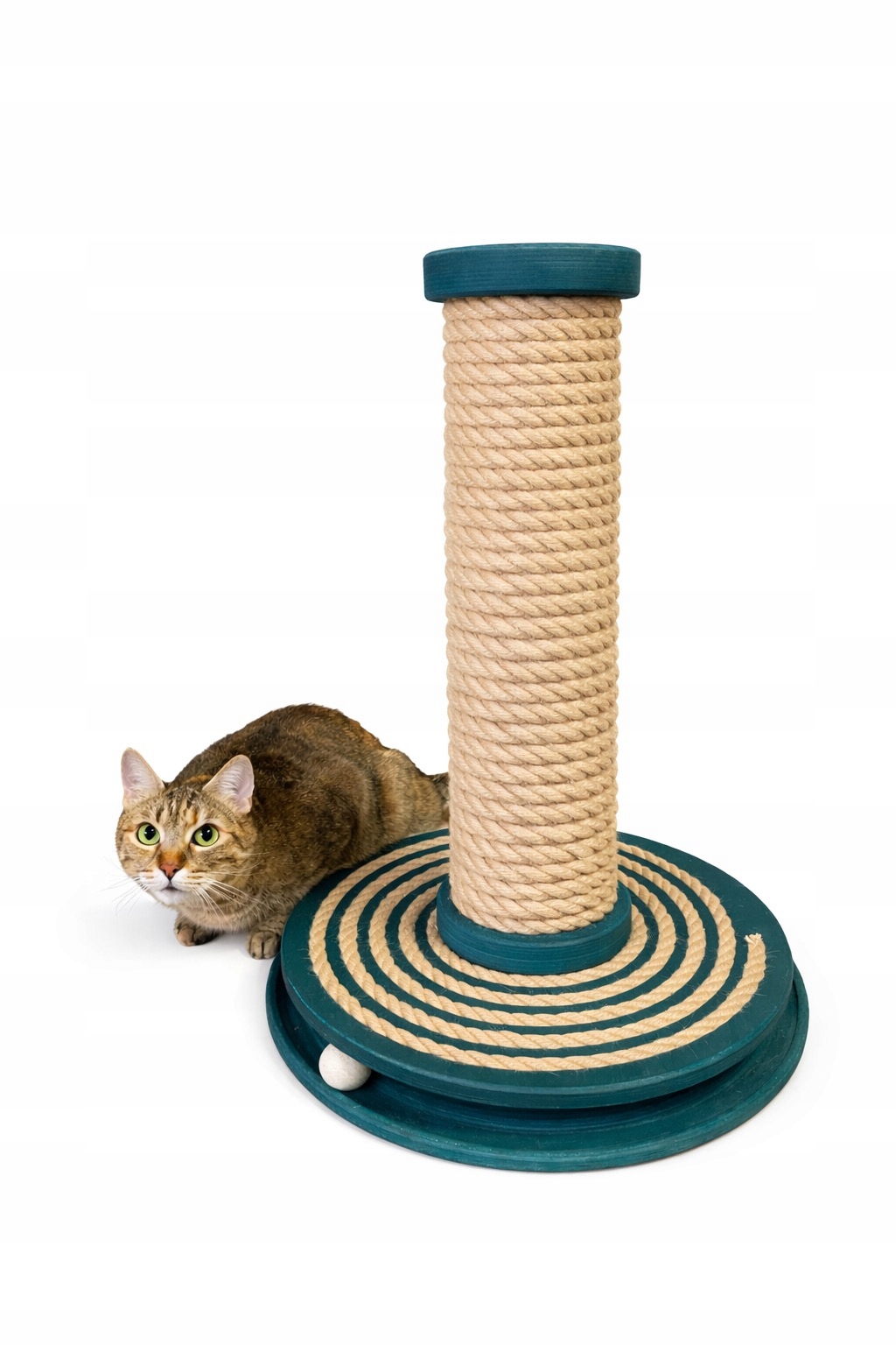 Levně Škrabadlo hračka s pro kočky s míčem a silnou jutou je velmi stabilní