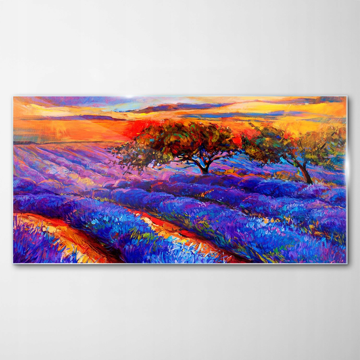 Sklenený obraz Dekor Levanduľa Lúka Krajina 100x50