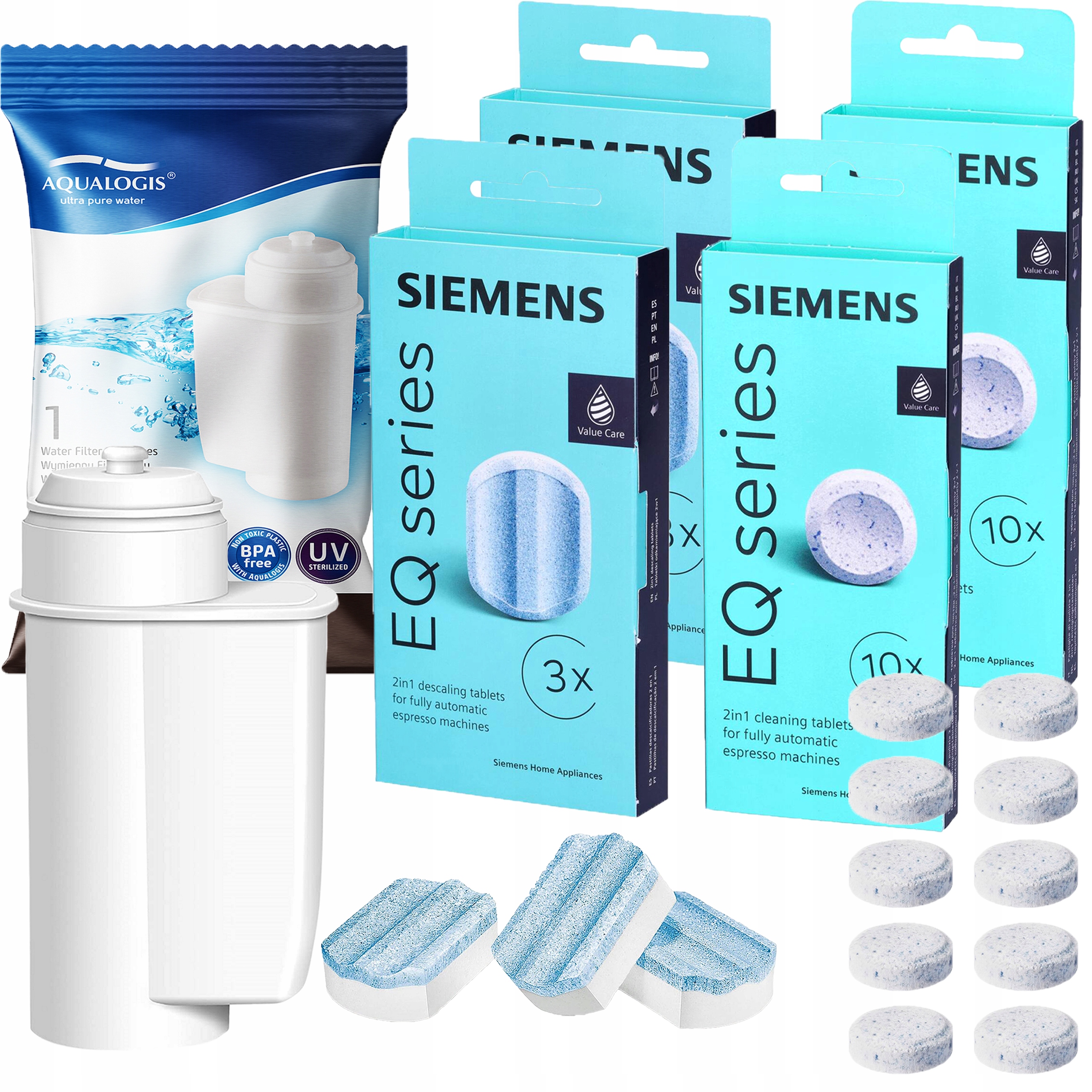 Levně Sada Siemens 2xTablety TZ80001+2xOdvápňovač TZ80002+ Filtr do kávovaru