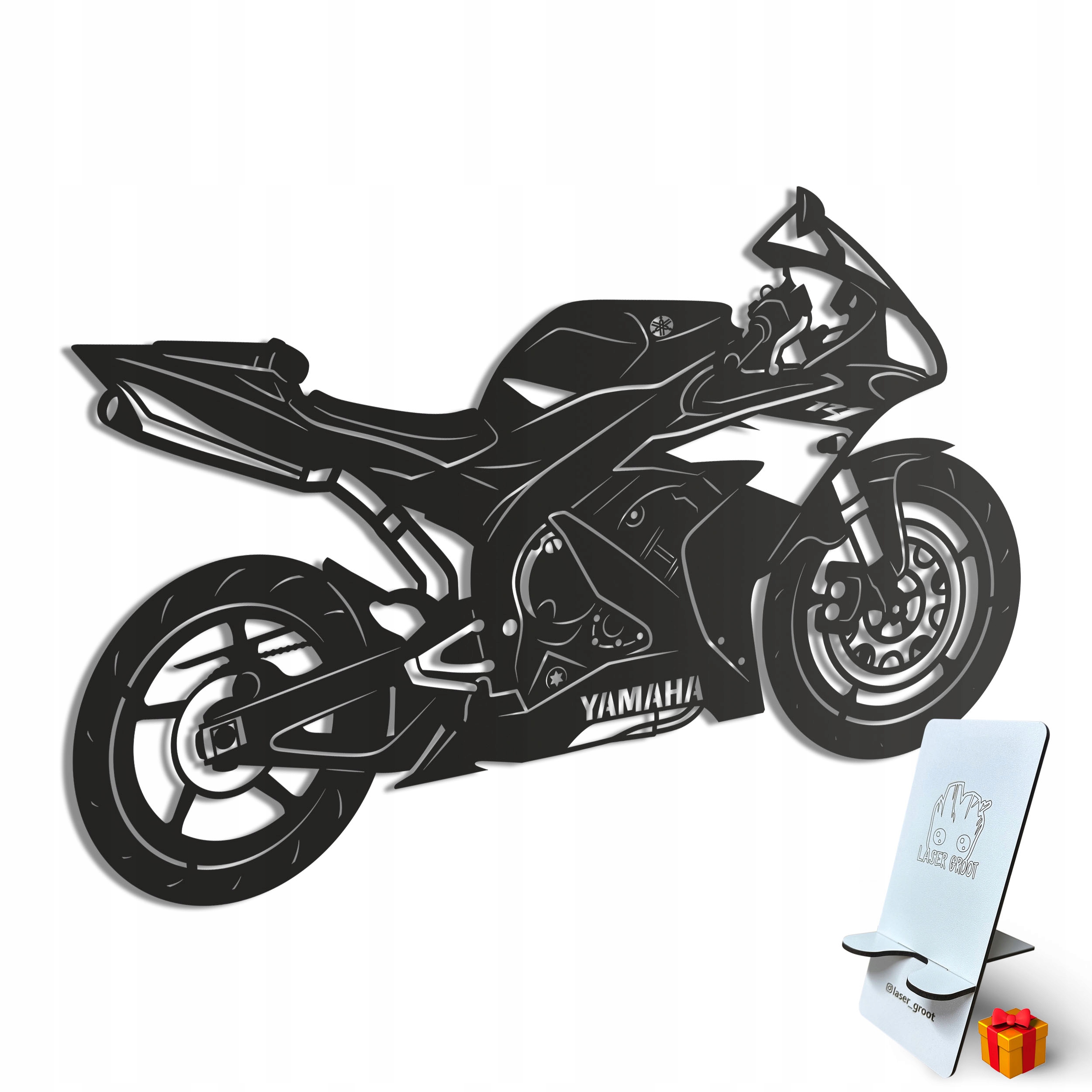 Drevený 3D obraz Yamaha R1 Nástenná Dekorácia Darček XL