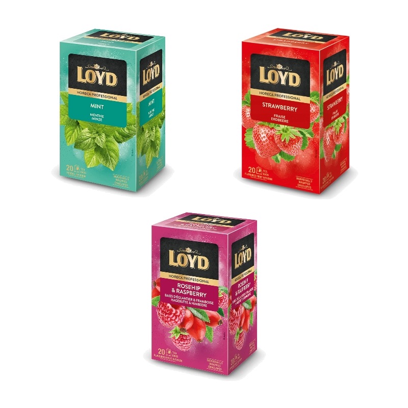 Loyd Horeca Čaj Rosehip Mint Strawberry sada 3x20 sáčků