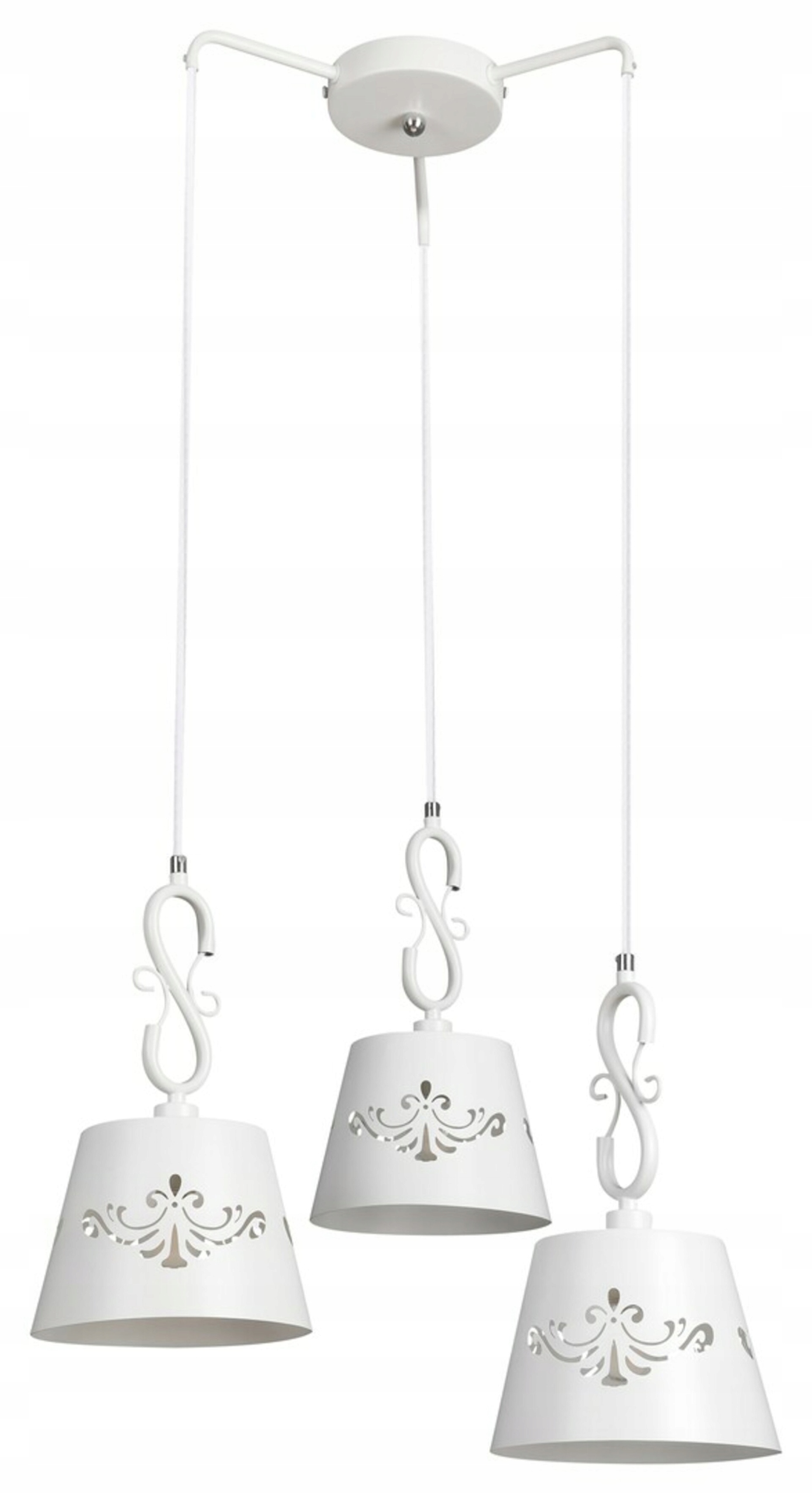 Rabalux Anna závesné svietidlo 3xE14 matná biela, vintage štýl, 500×1080 mm