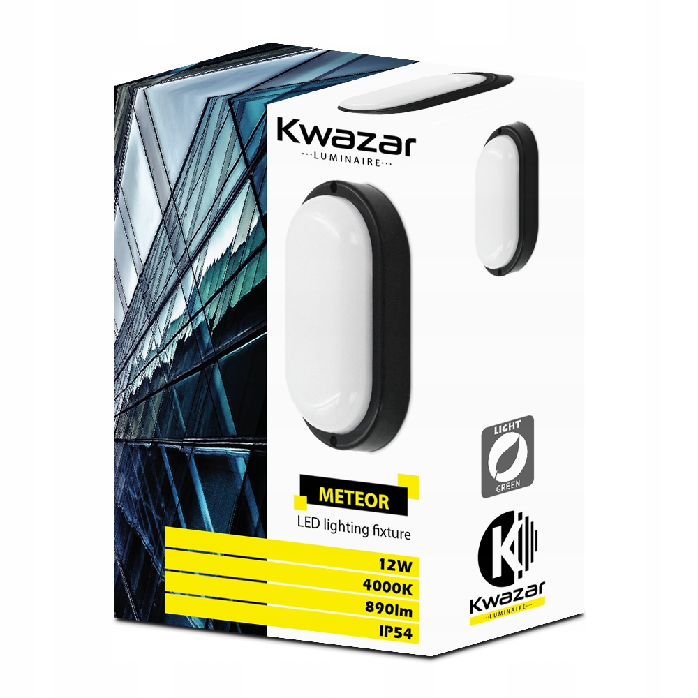 KINKIET ZEWNĘTRZNY LAMPA ELEWACYJNA MINI 12W IP54 CZARNA Kolor czarny