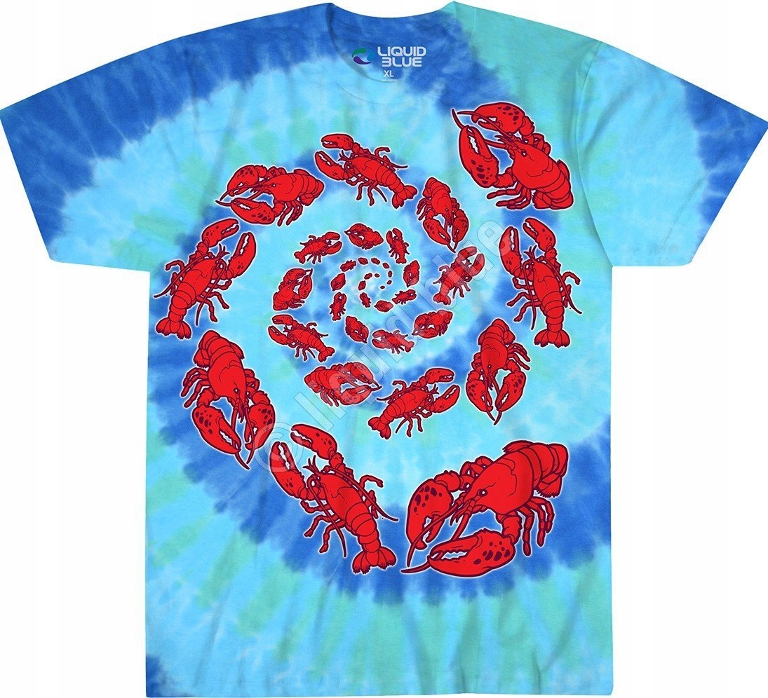Lobster Spiral Liquid Blue S Spirální tričko s motivem humra Liquid Blue S