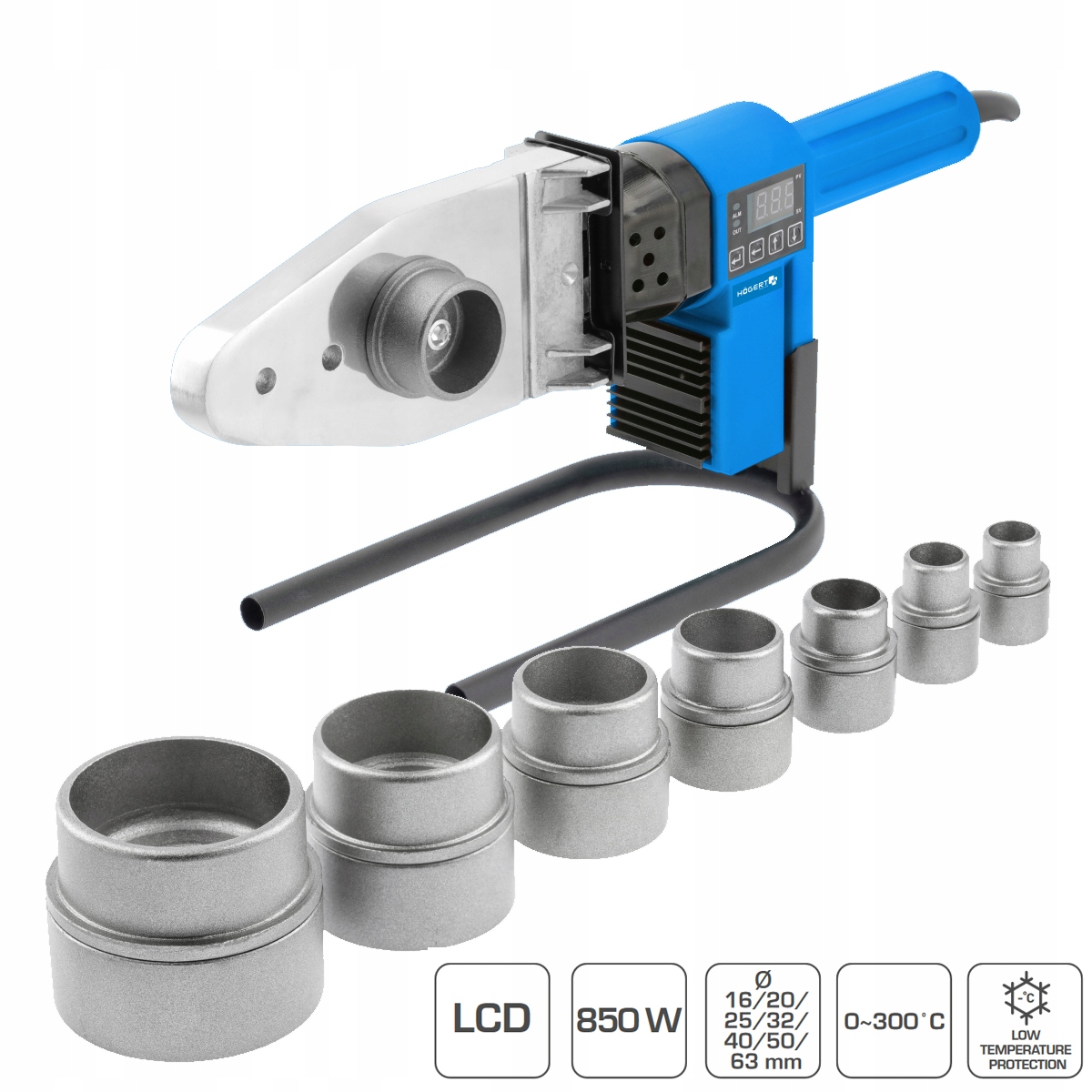 

Zgrzewarka do rur HT1P680 16-63mm 850W 0-300°C