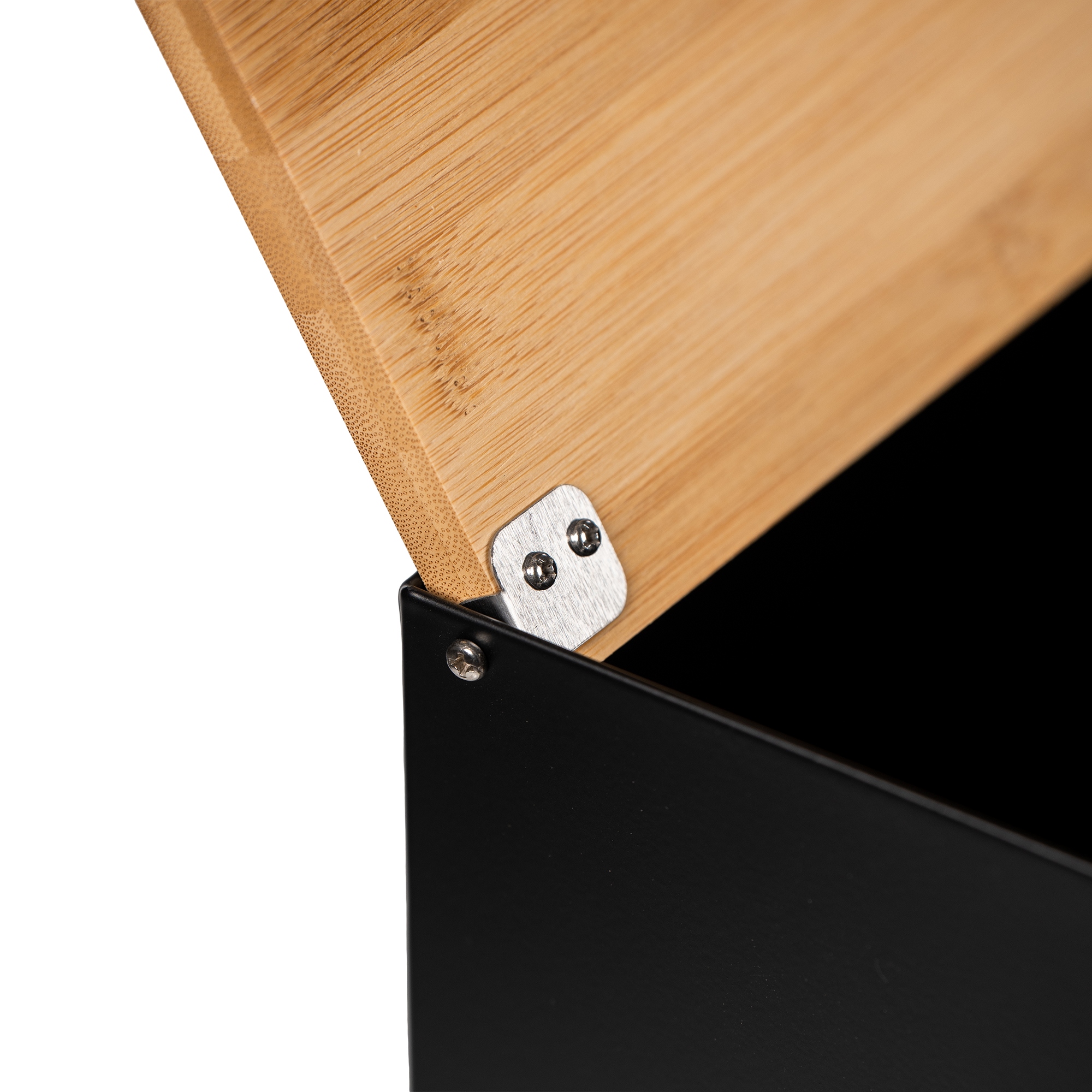 DUŻY CHLEBAK METALOWY Z DESKĄ POJEMNIK NA PIECZYWO CHLEB CZARNY BAMBUSOWY Linia CHLEBAK