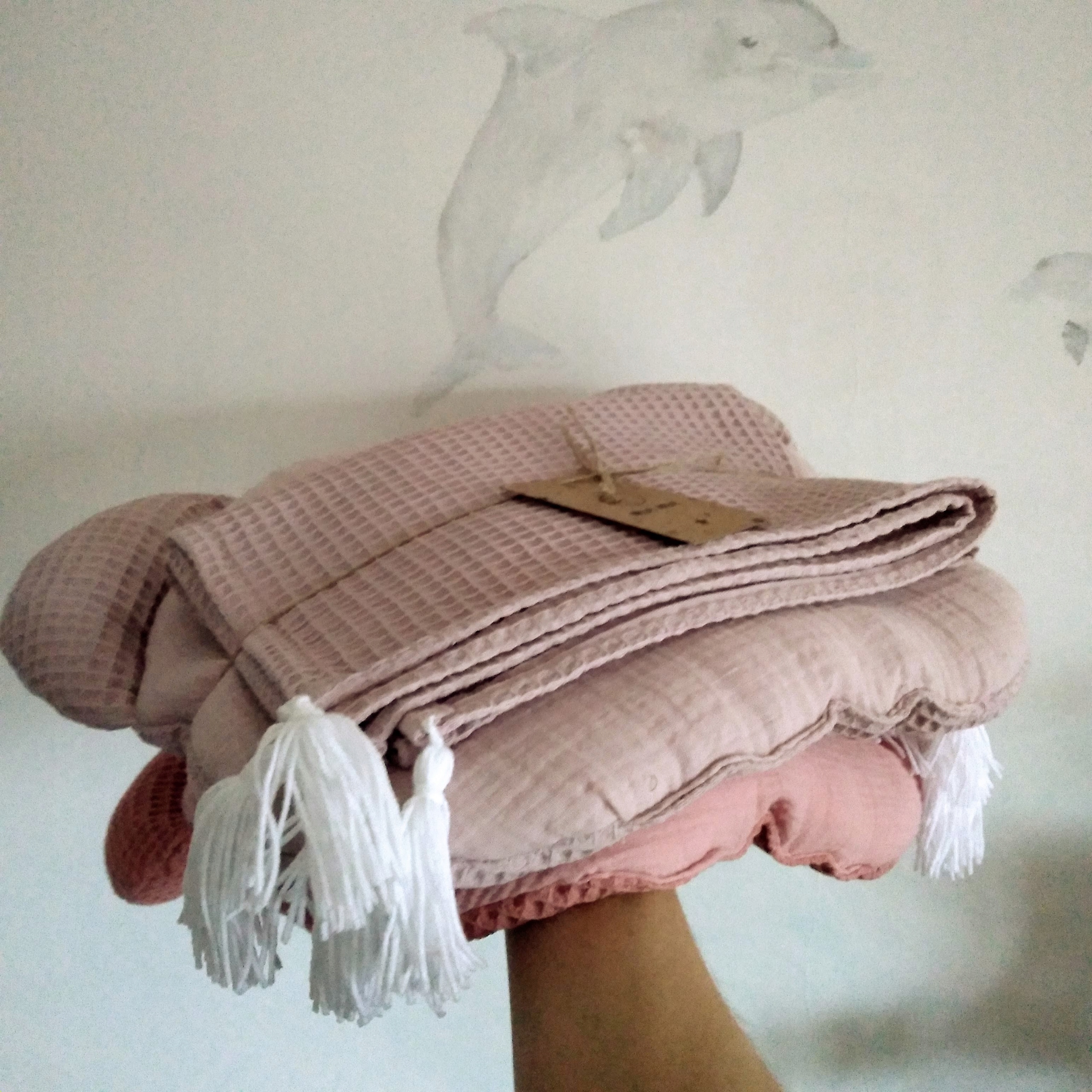 komplet do wózka MIŚ wafelek kocyk poduszka 50x70 Kod producenta 123456