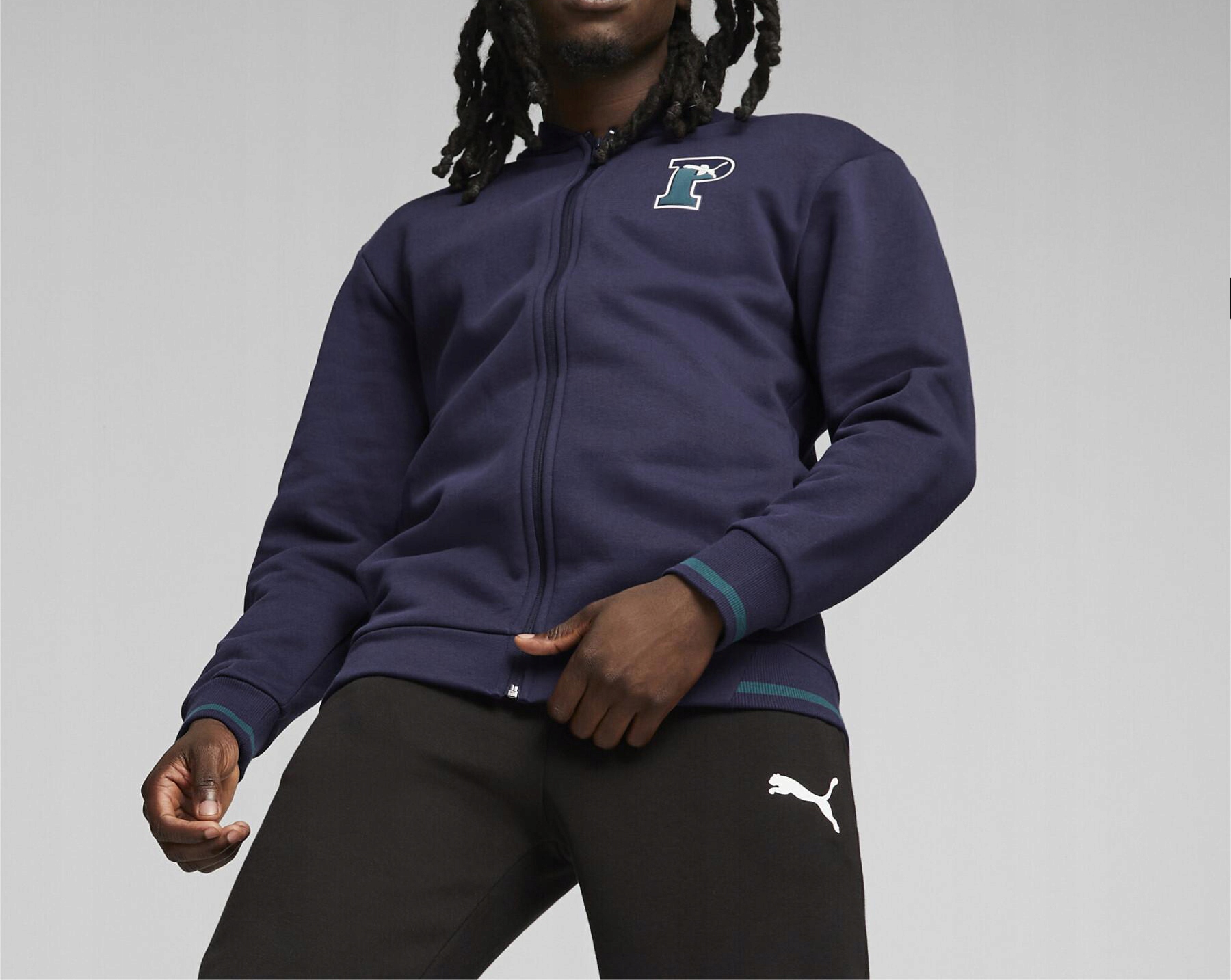 3028 Teplákovka Puma Pánská Souprava Tmavě Modrá Černá Bavlněná Sportovní Xs