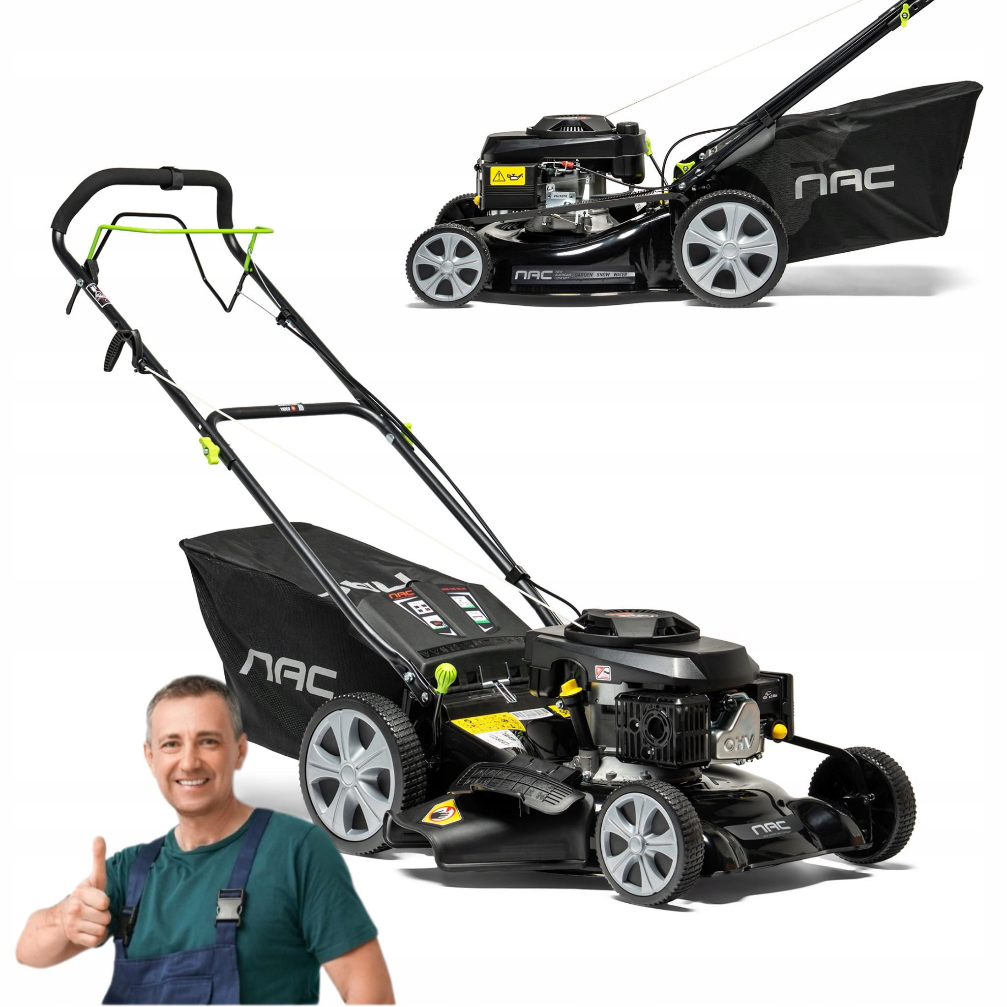 Kosiarka Spalinowa Nac Z Napędem 146CM³ 51CM 5W1 25-75MM 60L Mulczowanie