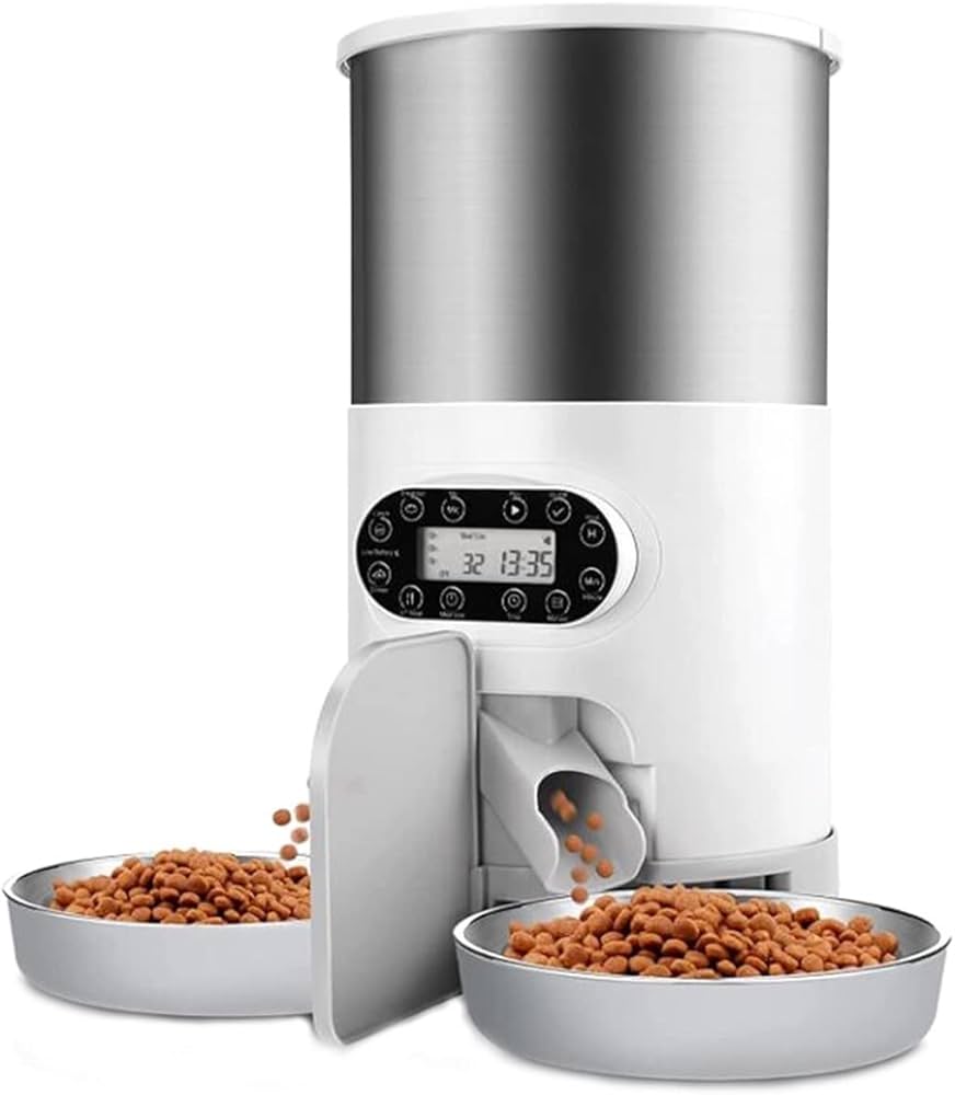 Automatický podavač krmiva 4,5L – dvě misky pro 2 kočky a psy