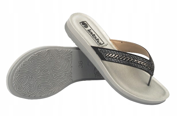 INBLU JAPONKI KLAPKI DAMSKIE SANDAŁY ZO-01 ŁADNE WYGODNE CZARNE 36 Marka Inblu