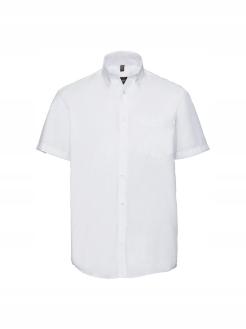 Pánská košile s krátkým rukávem bez žehlení Russell Bílá XL