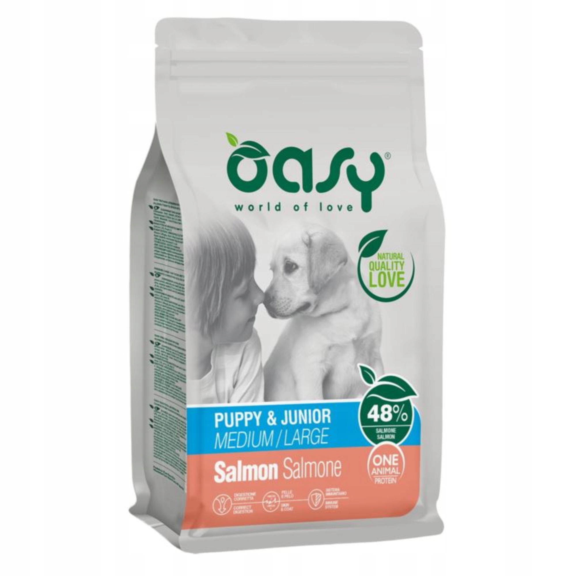 Oasy Puppy&junior M/L Łosoś 12kg