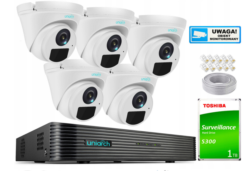 Zestaw Monitoringu 4Mpx 5 Kamer IPC-T124-APF28