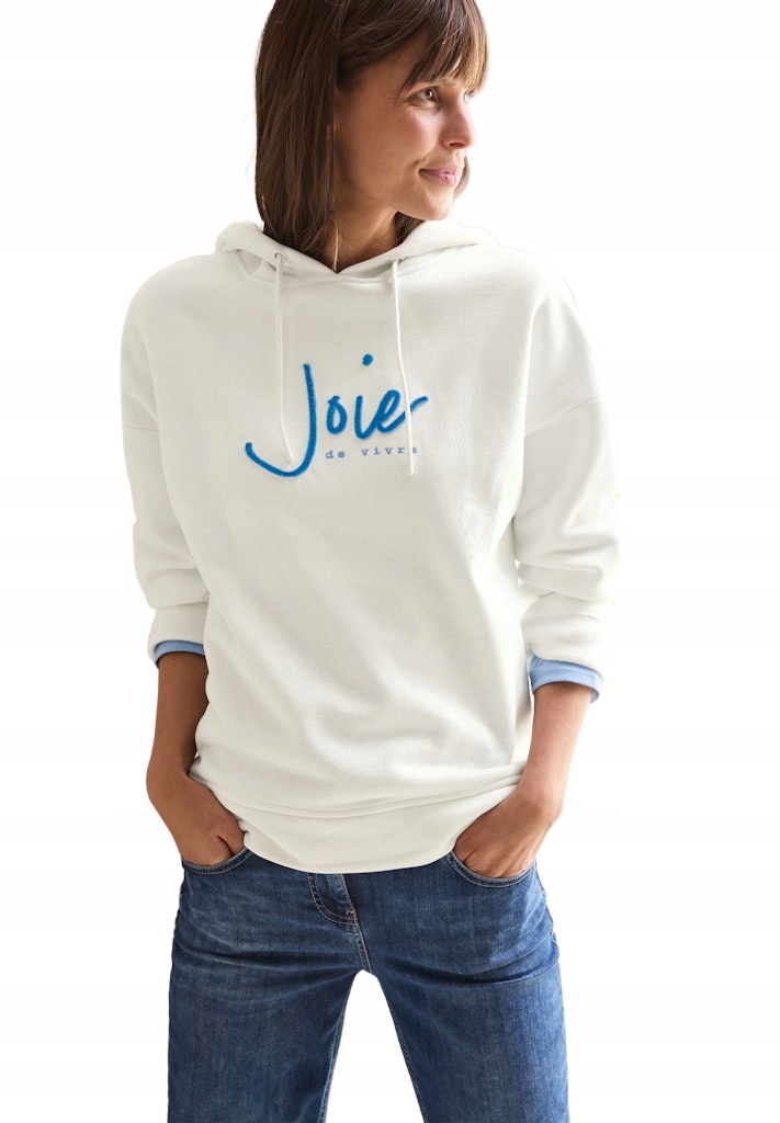 Cecil Bílá Mikina S Kapucí S Nápisem L 6FA