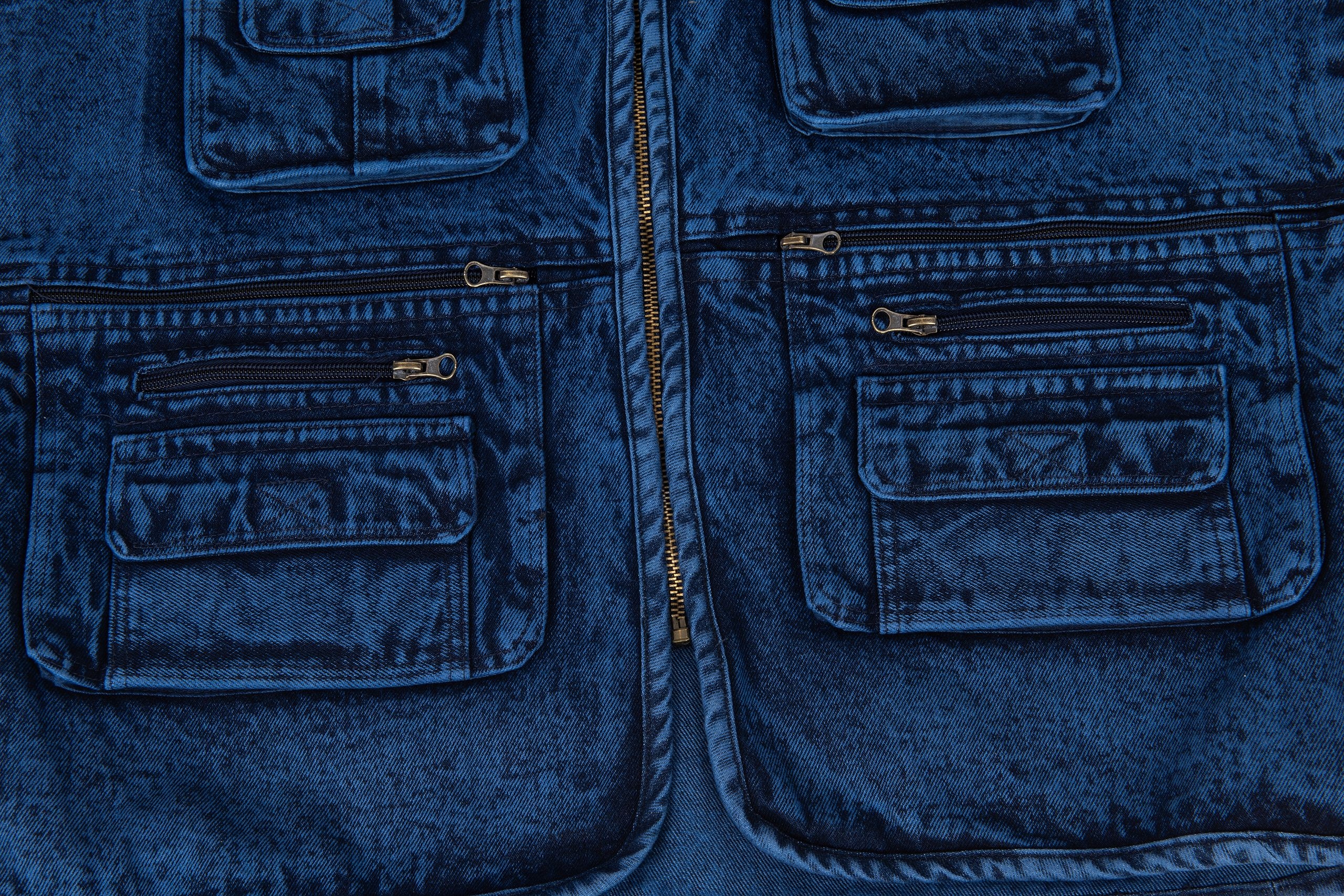 KAMIZELKA JEANSOWA MĘSKA BEZRĘKAWNIK DUŻO KIESZENI XXL Marka inna