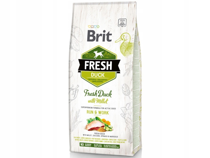 Karma dla psa Brit Fresh Duck Active Run & Work Kaczka z prosem 12 kg