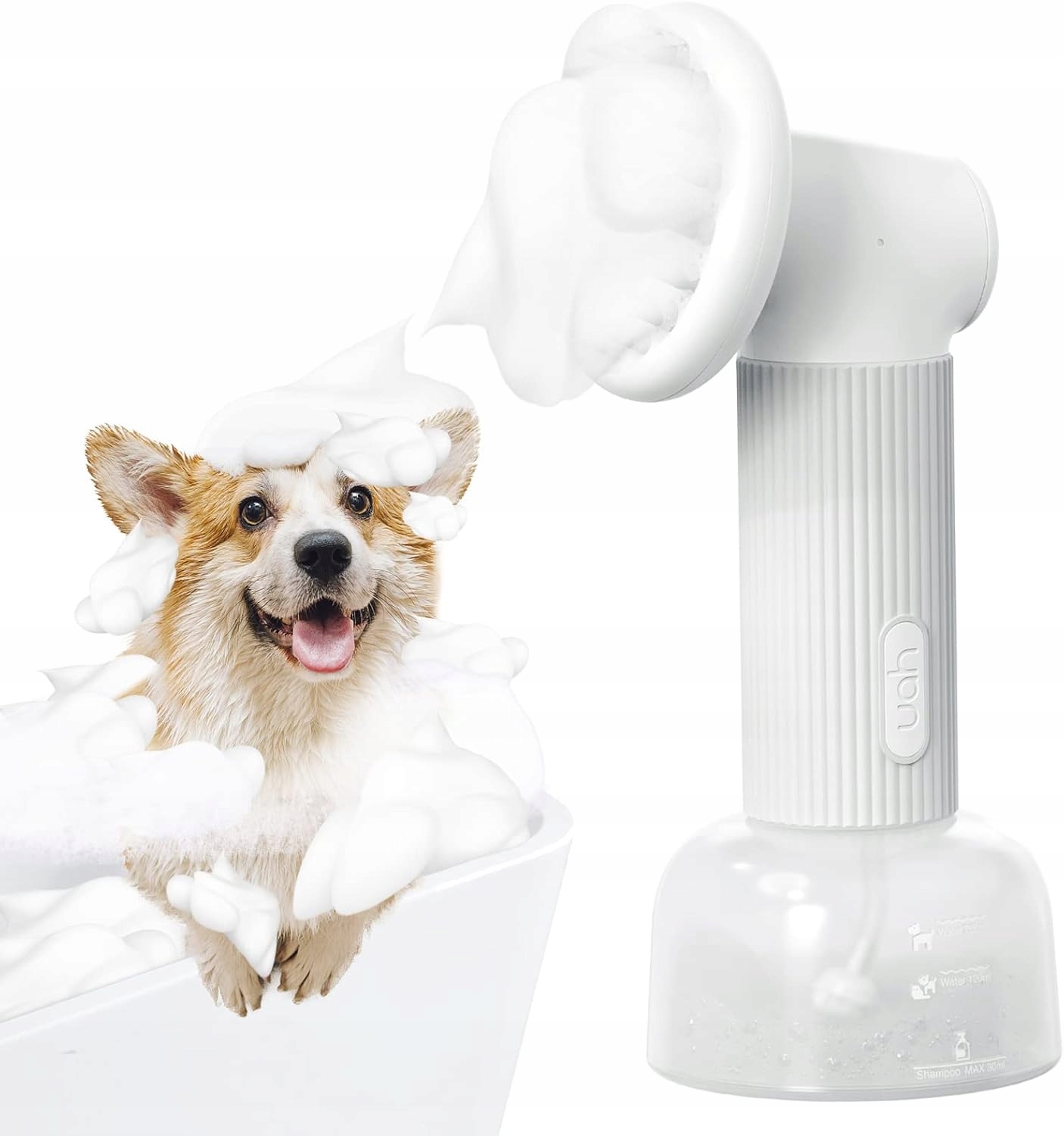 Levně Uahpet fur-ever clean automatický kartáč dávkovač pro mytí kočičího psa