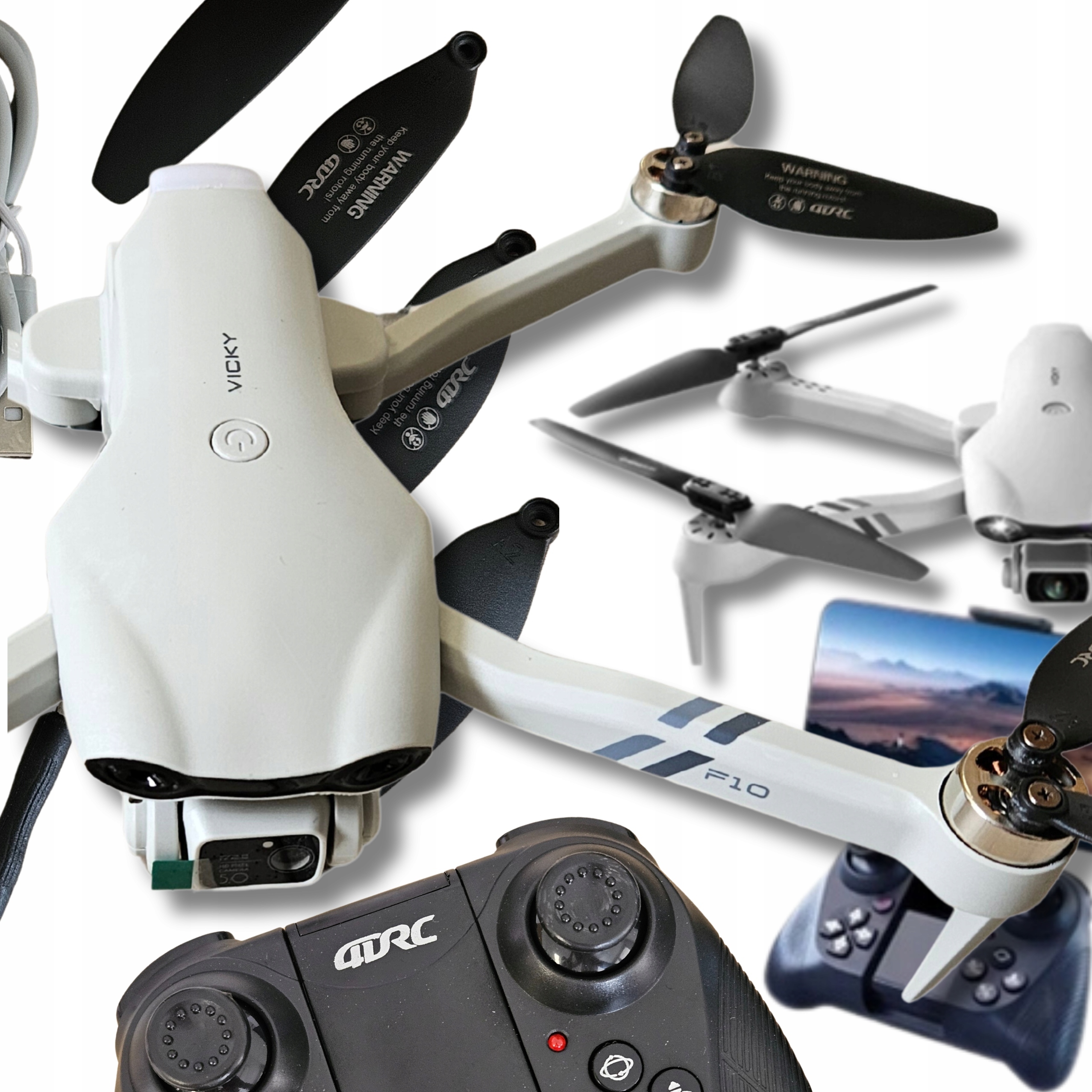 Dron F10 Plus Bezszczotkowy 1 x Bateria Akumulator 2500 m 1600 mAh