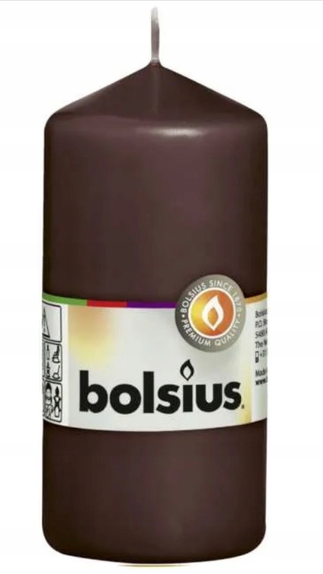 

Świeca walec kasztanowy brąz 120/60 mm Bolsius 1sz