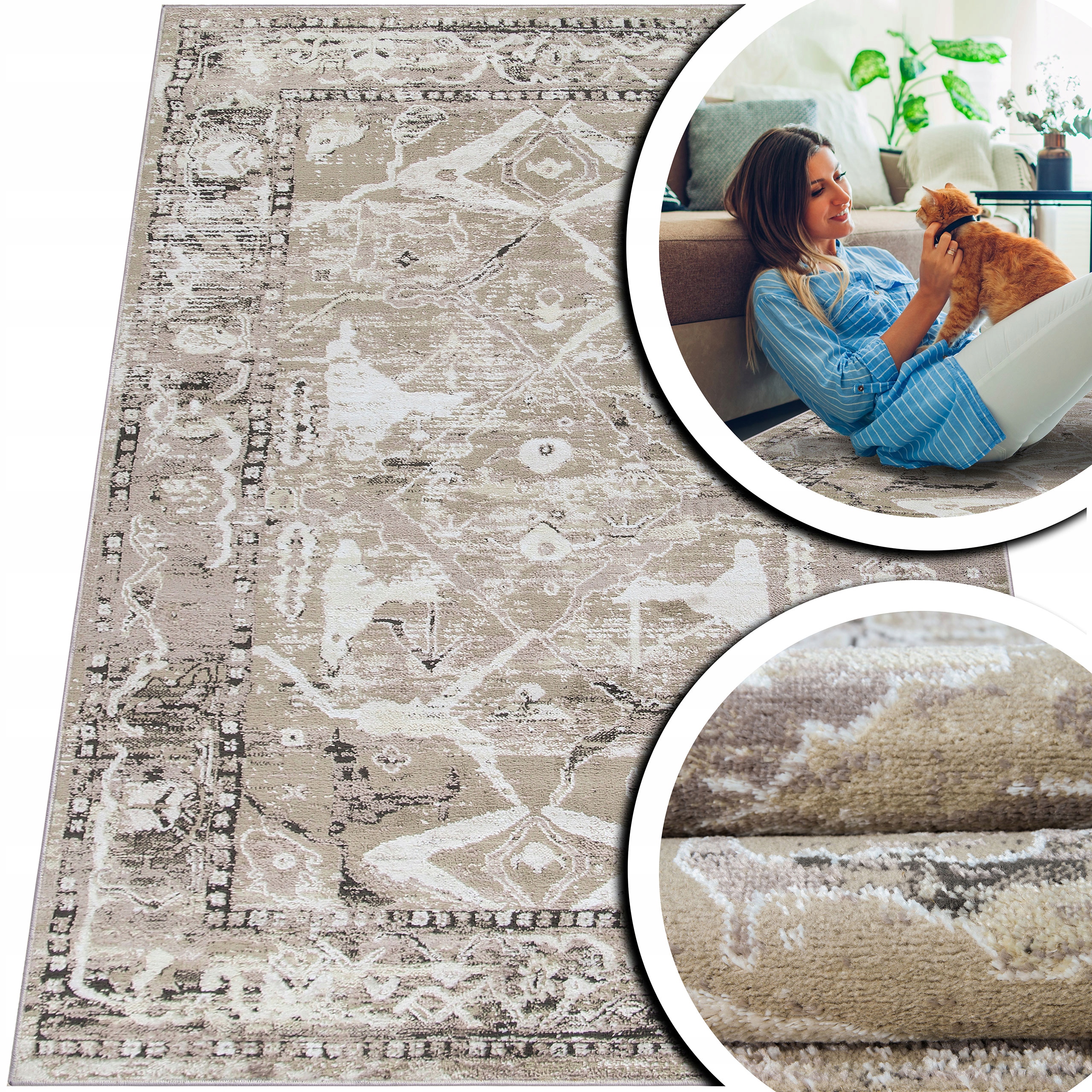 Hnědý Koberec Do Obývacího Pokoje Laila Šedý Béžový Koberec Do Ložnice Loft 160x230