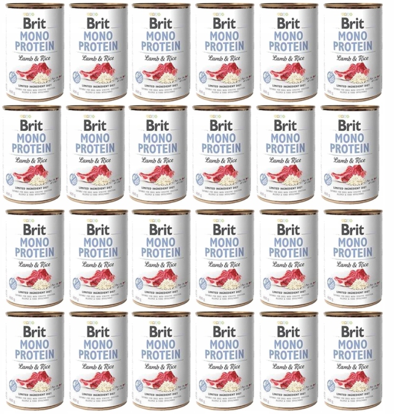 Brit Mono Protein Lamb & Rice 24x400g Mokra karma monobiałkowa dla psa